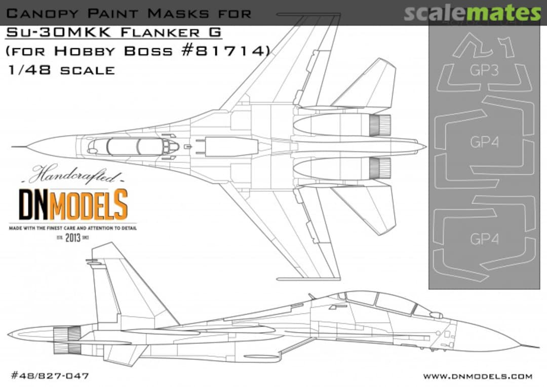 Boxart Su-30MKK Flanker G - Canopy Paint Masks 48/827-047 DN Models