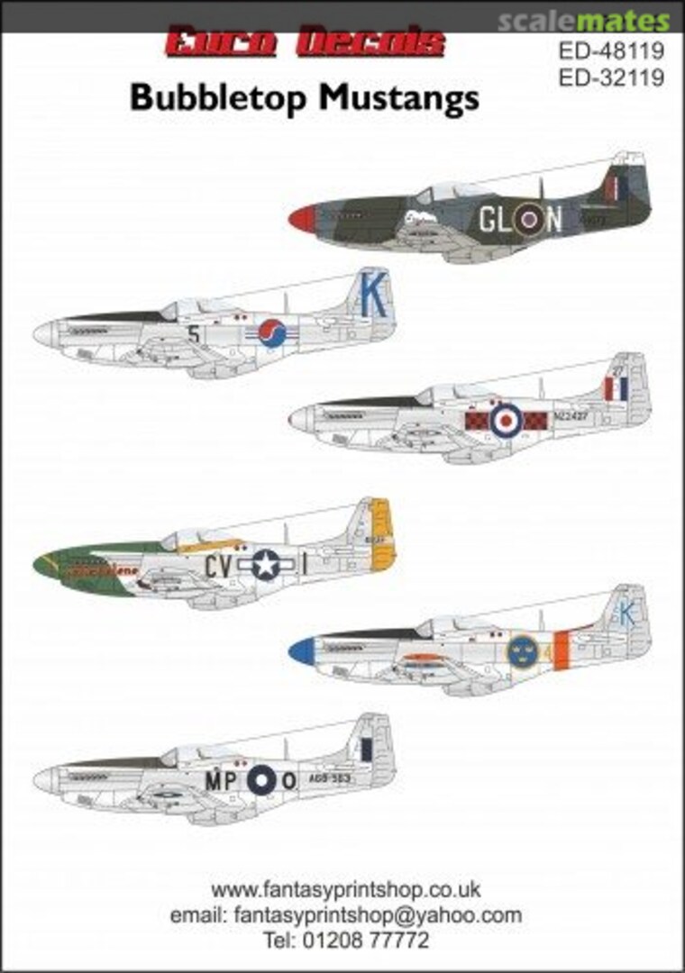 Boxart Bubbletop Mustangs ED-48119 Euro Decals