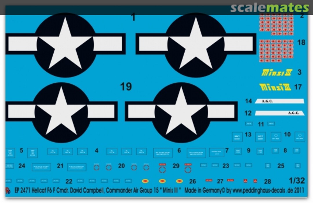 Boxart Hellcat F6 F Cmdr. David Canpbell EP 2471 Peddinghaus-Decals