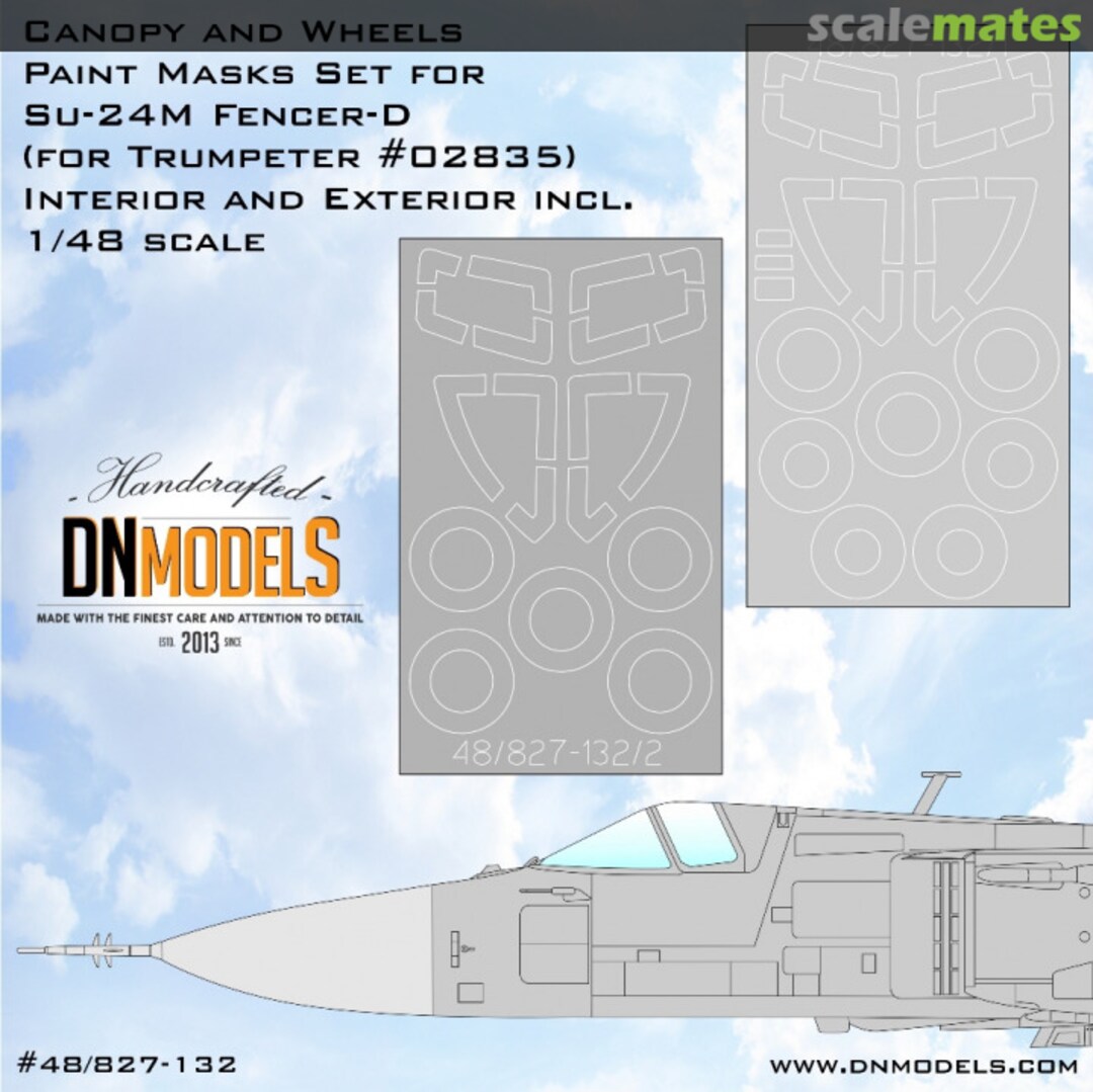 Boxart Su-24 Fencer Canopy & Wheels Paint Masks Set 48/827-132 DN Models