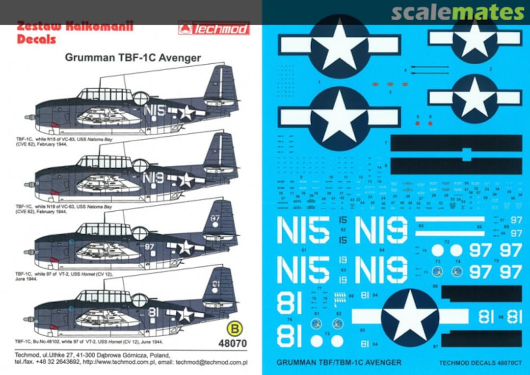 Boxart Grumman TBF-1C Avenger 48070 Techmod