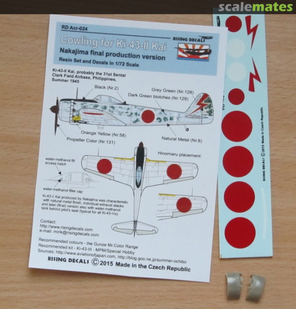 Boxart Cowling for Ki-43-II Kai RD Acr-024 Rising Decals