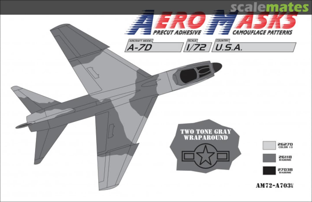 Boxart A-7D USA Two Tone Gray Wraparound AM72-A703 AeroMasks