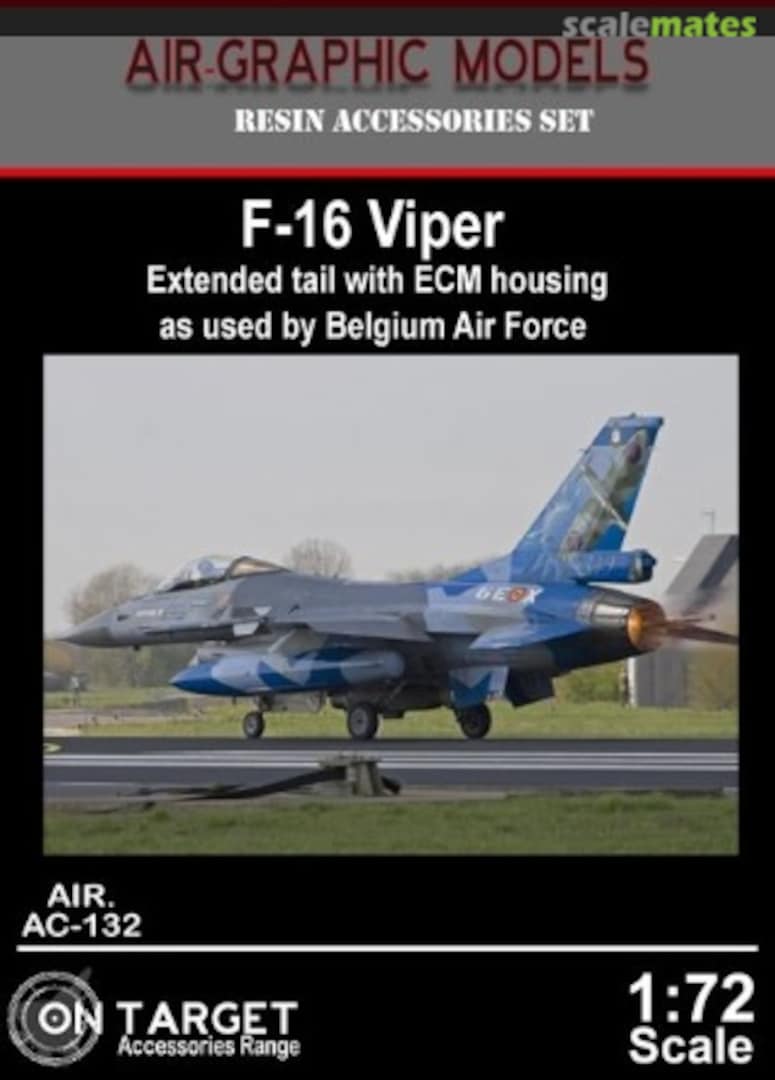 Boxart F-16 Viper Extended tail with ECM housing AIR.AC-132 Air-Graphic Models