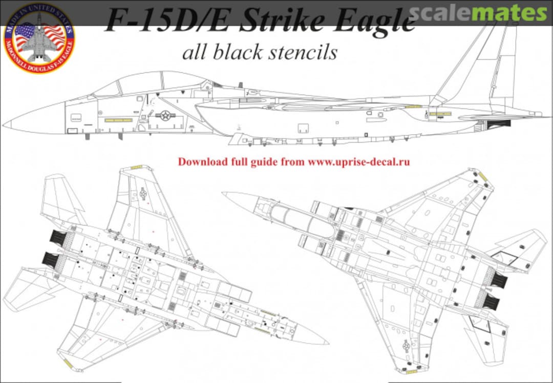 Boxart F-15E Strike Eagle stencils black version (FFA-removable film) UR48213 UpRise