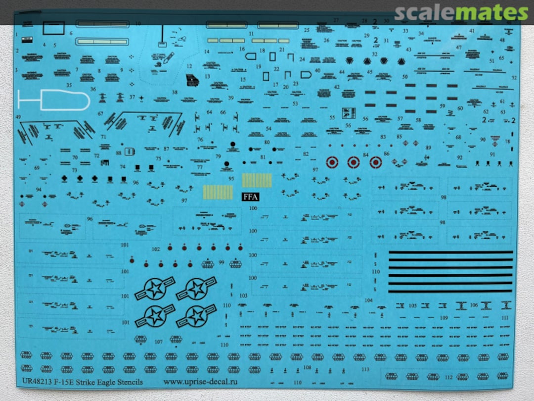 Contents F-15E Strike Eagle stencils black version (FFA-removable film) UR48213 UpRise