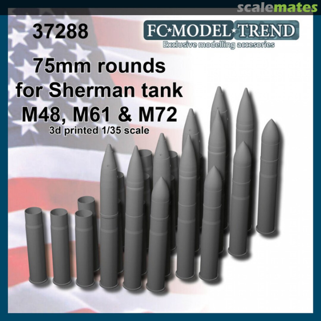 Boxart 75mm rounds for Sherman tank 37288 FC Model Trend