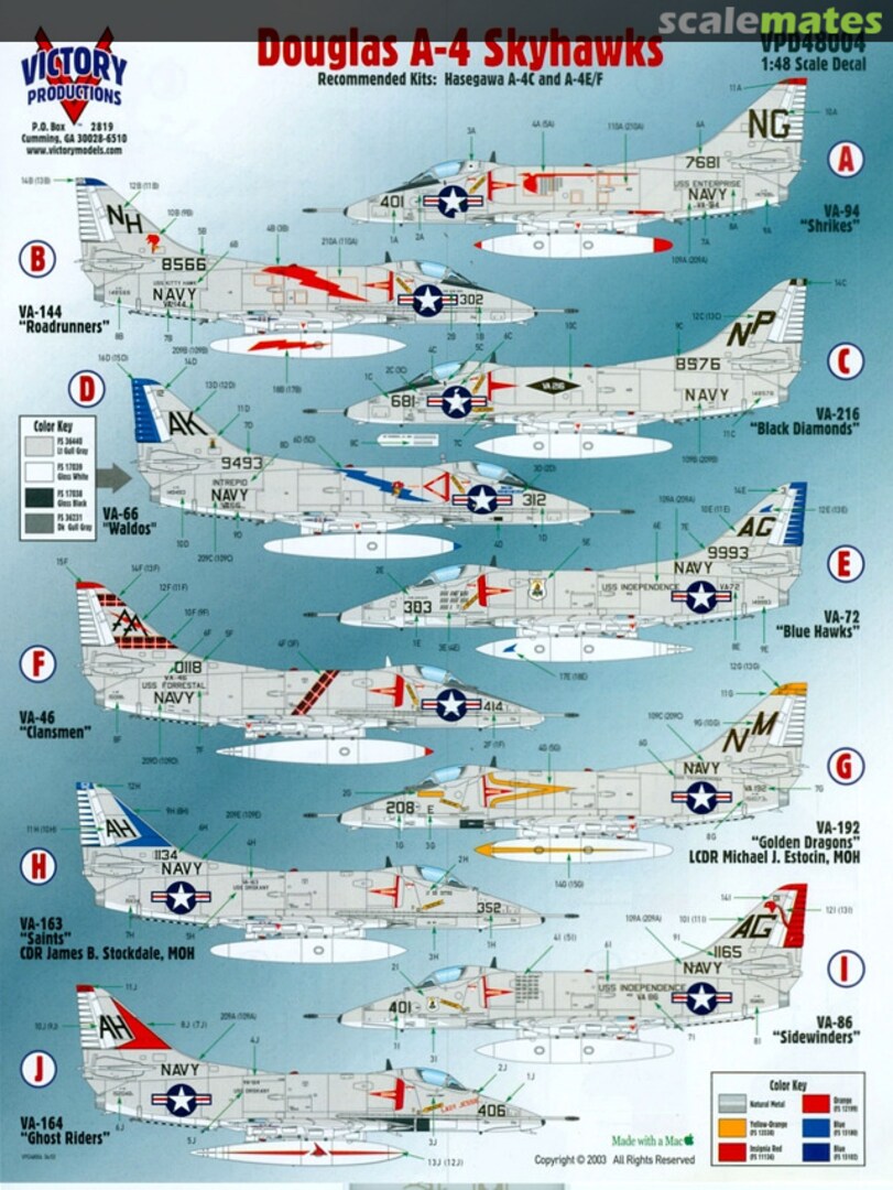 Boxart Douglas A-4 Skyhawks VPD48004 Victory Productions