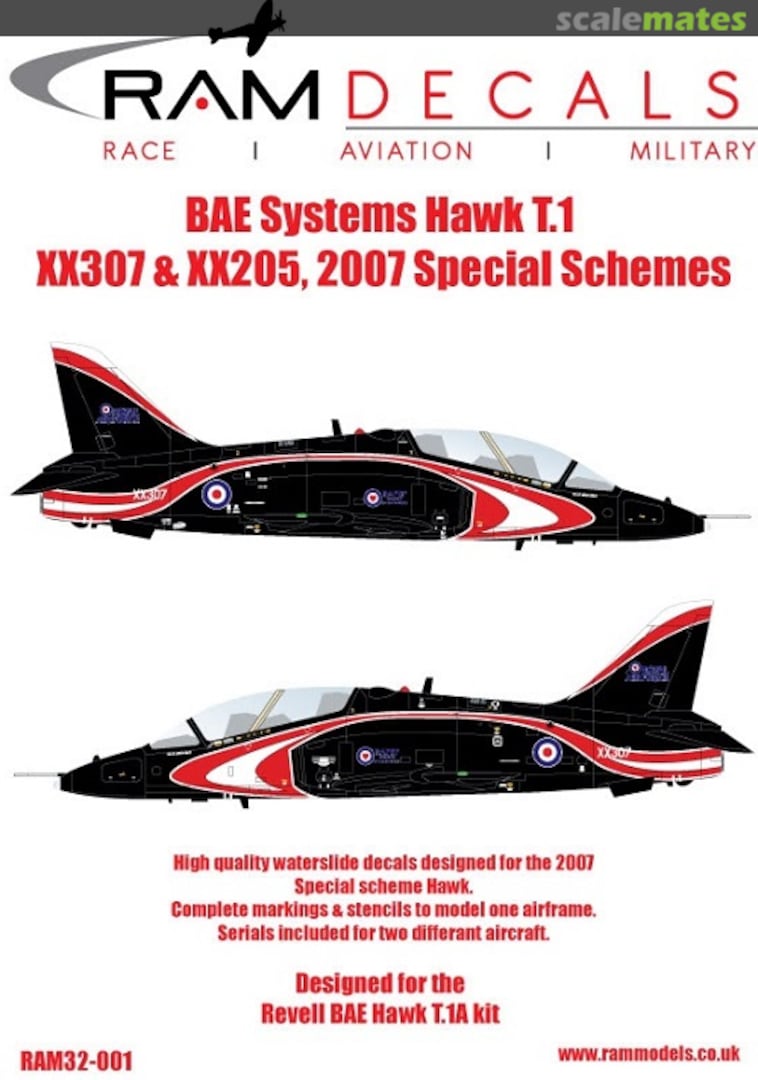 Boxart BAe Systems Hawk 2007 Special Scheme RAM 32-001 RAM Models