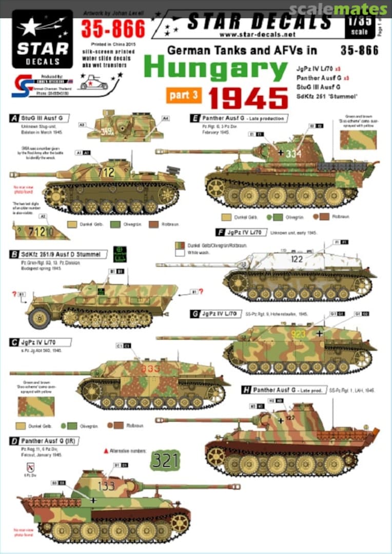 Boxart German Tanks and AFVs in Hungary 1945 Part 3 35-866 Star Decals