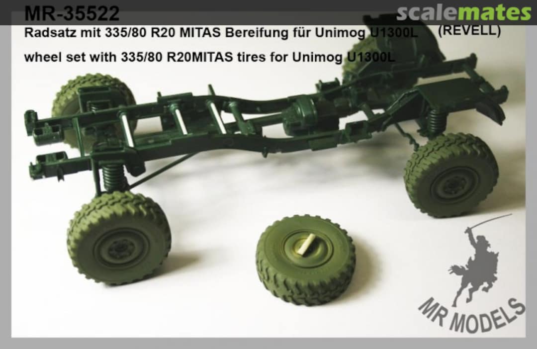 Boxart wheel set with 335/80 R20MITAS tires for Unimog U1300L MR-35522 MR Modellbau