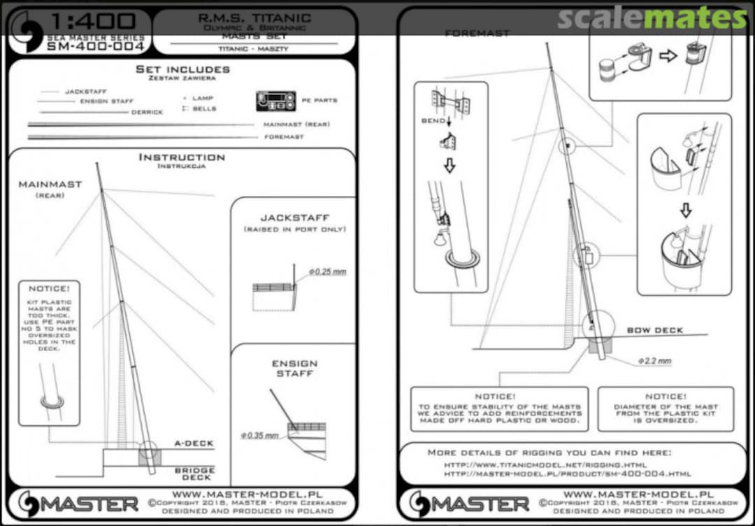 Boxart R.M.S. Titanic (Olympic, Britannic) Masts Set SM-400-004 Master