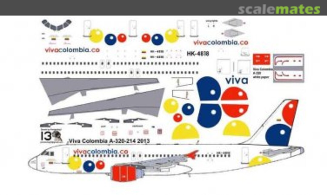 Boxart Airbus A320-214 Viva Colombia A320-214 Pointerdog Decals