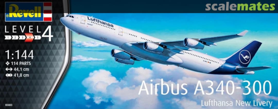 Boxart A340-300 Lufthansa New Livery 03803 Revell