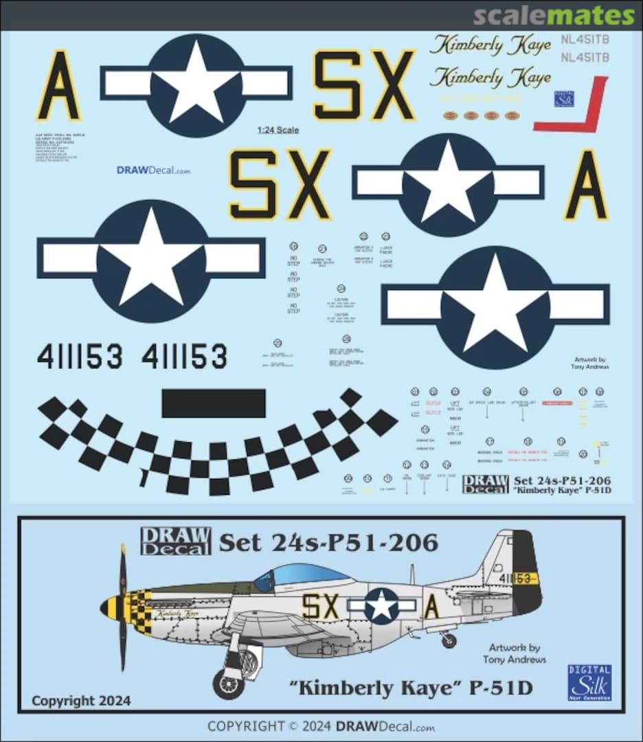 Boxart “Kimberly Kaye” P-51D 24-P51-206 Draw Decal