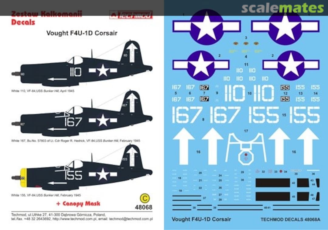 Boxart Vought F4U-1D Corsair 48068 Techmod