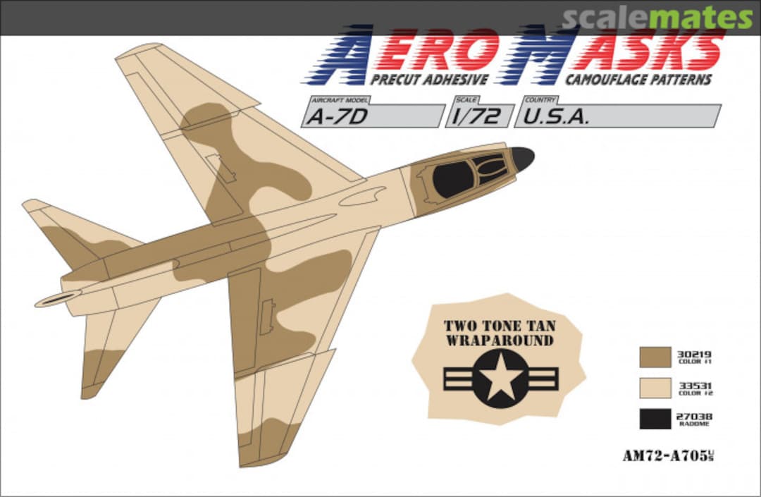 Boxart A-7D USA Two Tone Tan Wraparound AM72-A705 AeroMasks