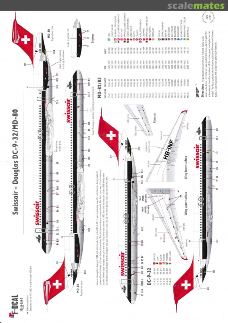 Boxart Swissair - Douglas DC-9-32/MD-80 FD144-084-S F-DCAL