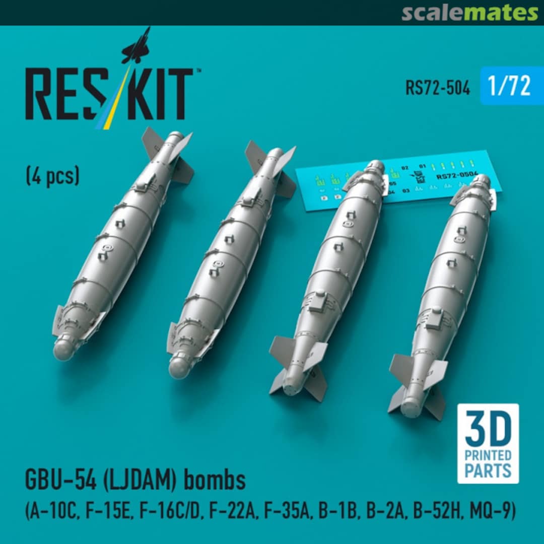 Boxart GBU-54 (LJDAM) bombs (4 pcs) (3D Printed) RS72-0504 ResKit