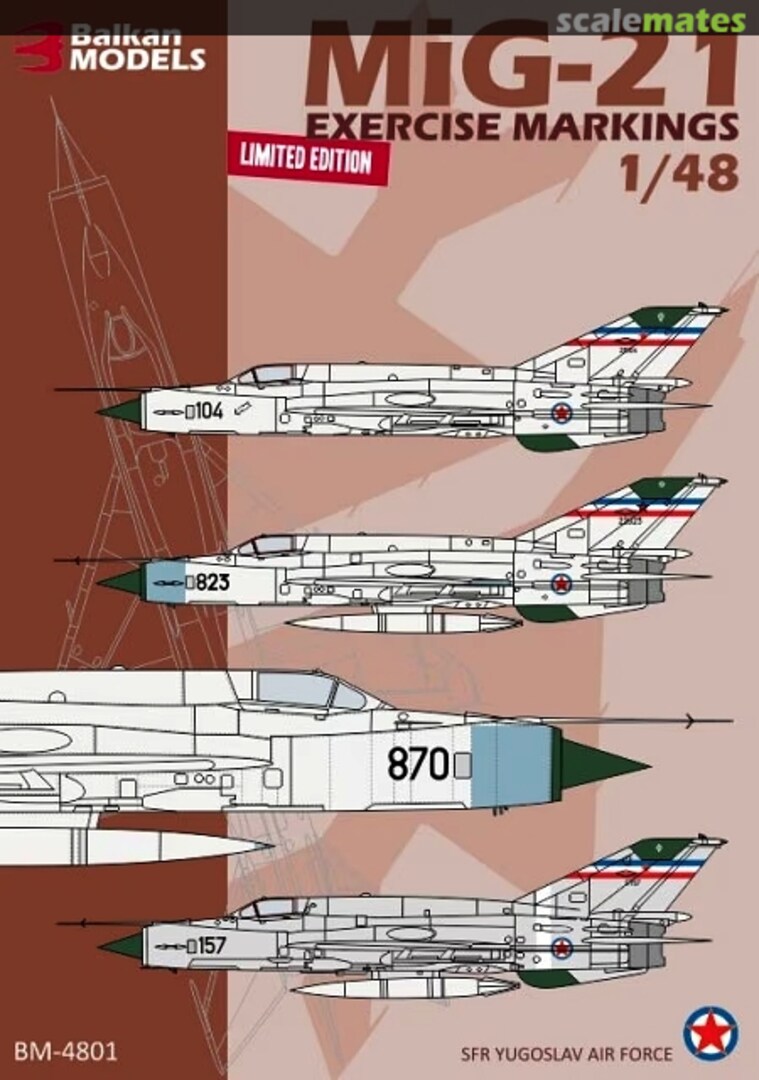 Boxart MiG-21 Exercise Markings BM-4801 Balkan Models