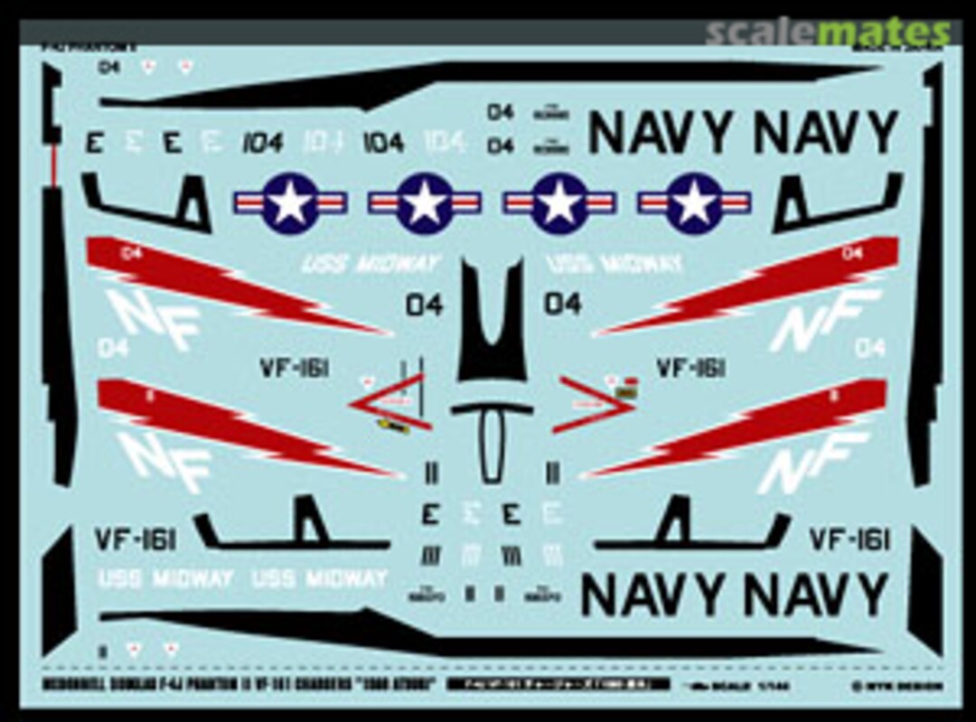 Boxart Mcdonnell Douglas F-4J Phantom II VF-161 Chargers `1980 Atsugi` A-195 MYK Design