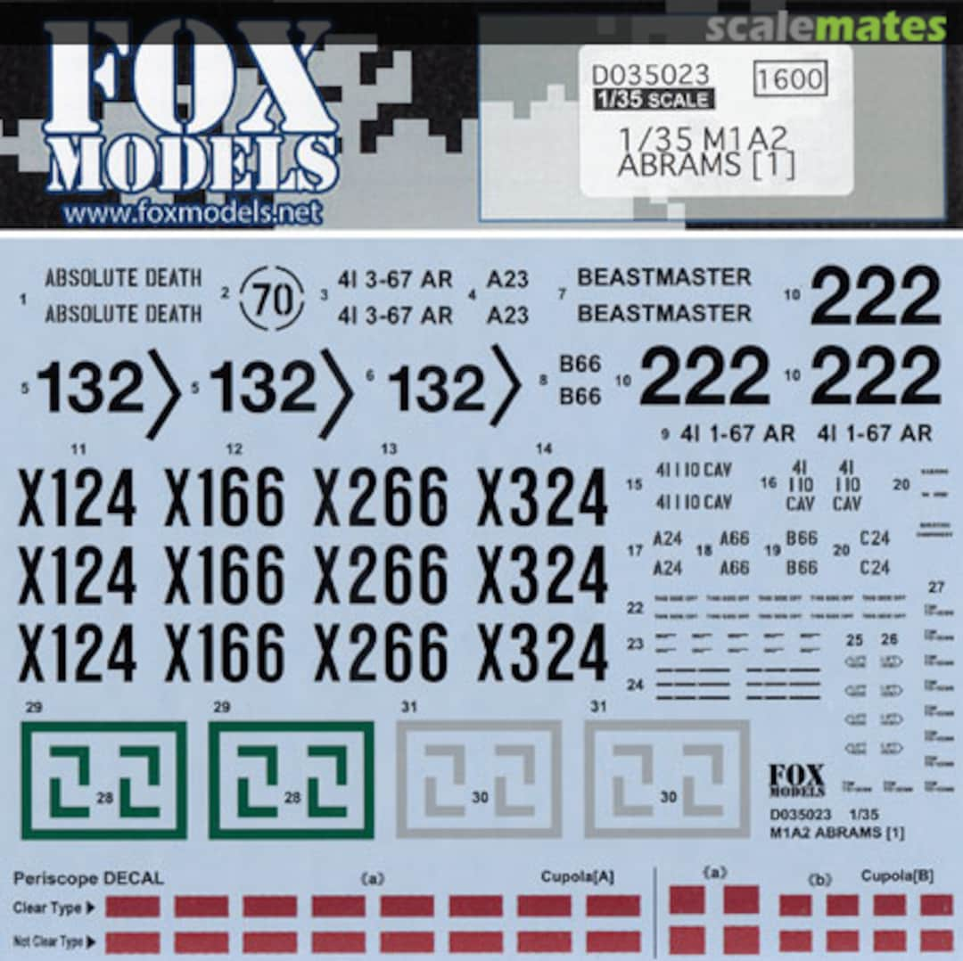 Boxart M1A2 Abrams (1) D035023 FOX MODELS