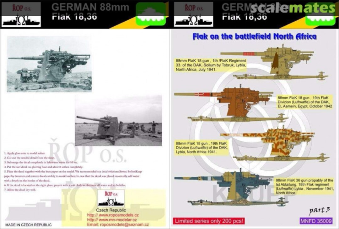 Boxart GERMAN 88MM FLAK 18,36 - FLAK ON THE BATTLEFIED NORTH AFRICA MNFDT35009 ROP o.s.