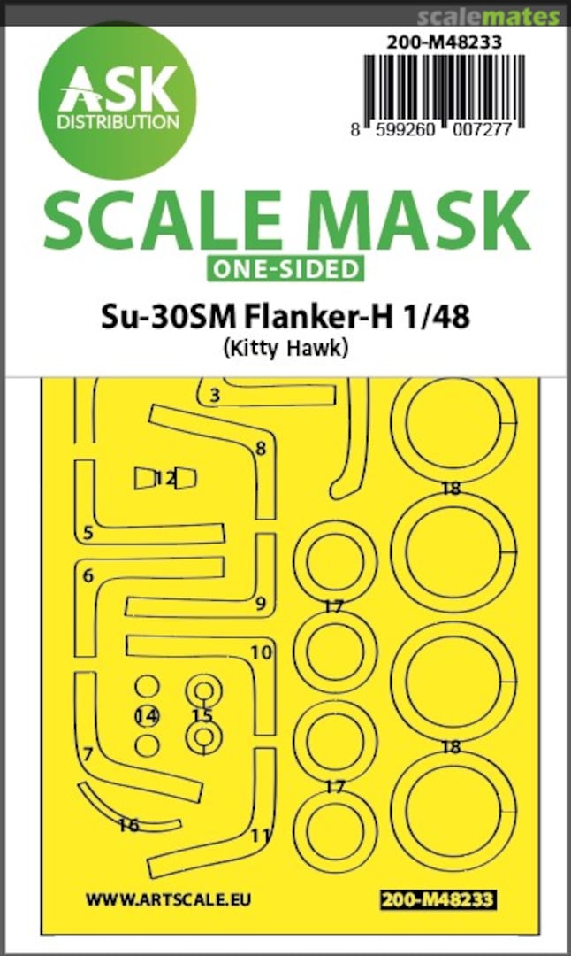 Boxart Su-30SM Flanker-H one-sided express fit mask 200-M48233 ASK