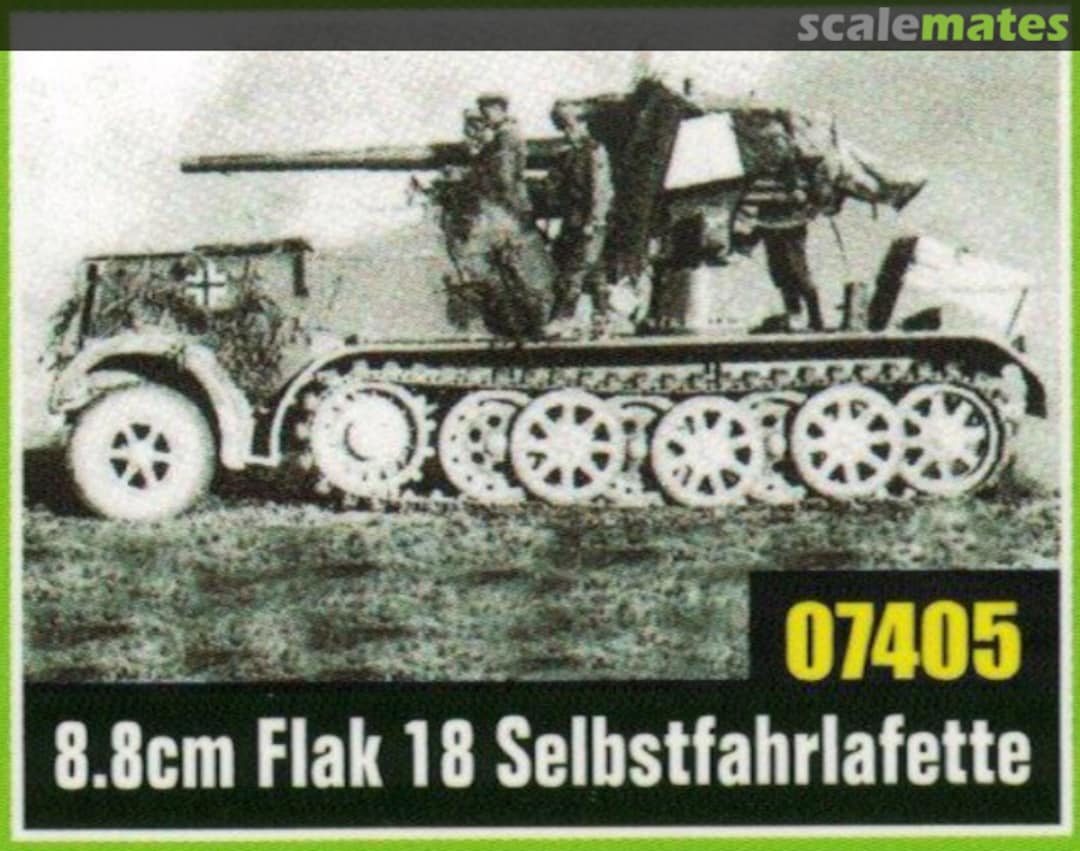 Boxart 8,8cm Flak 18 auf schwerem Zugkraftwagen 12t 07405 Trumpeter