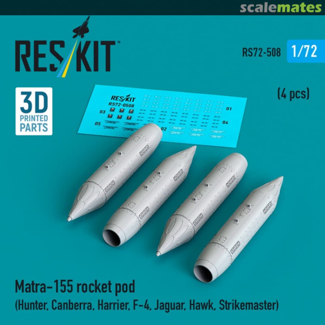 Boxart Matra-155 rocket pod (4 pcs)  RS72-0508 ResKit