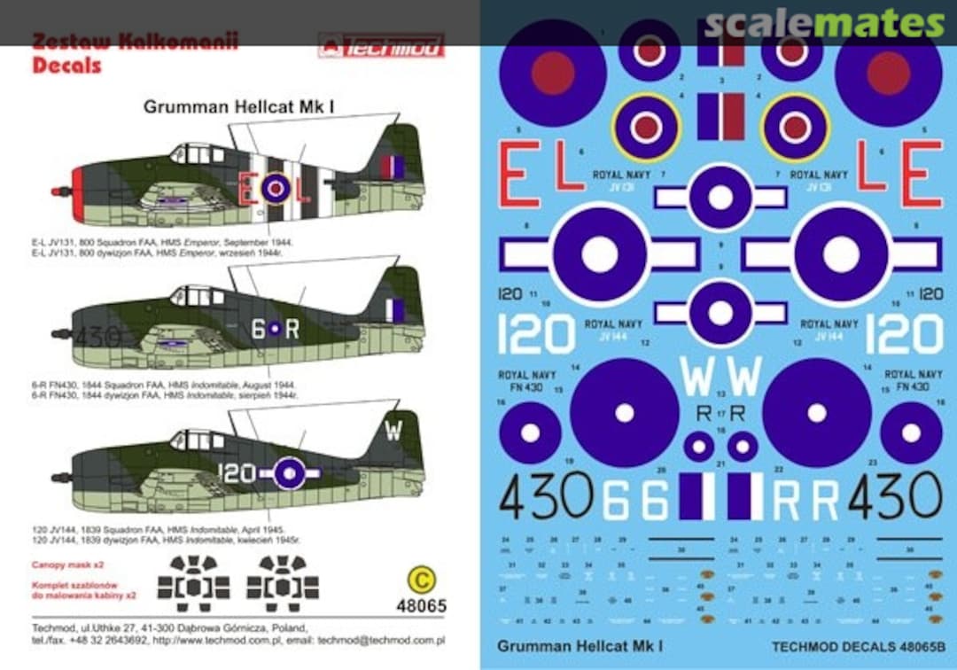 Boxart Grumman Hellcat Mk I 48065 Techmod