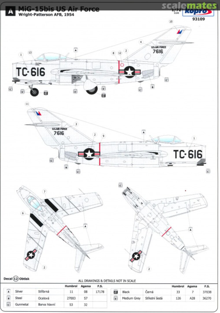 Contents MiG 15 US Air Force 73109 Kopro