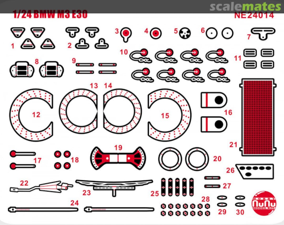 Boxart BMW M3 E30 Detail Up Parts NE24014 NuNu Model Kit 