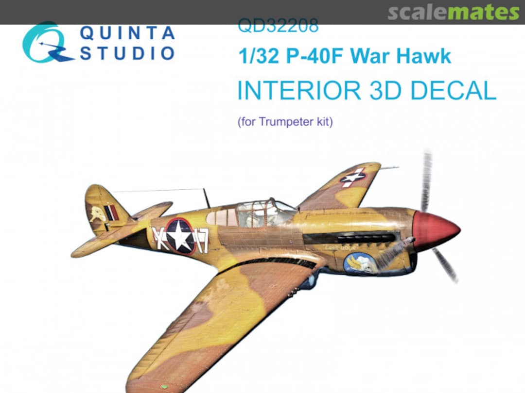 Boxart P-40F War Hawk interior 3D decals QD32208 Quinta Studio