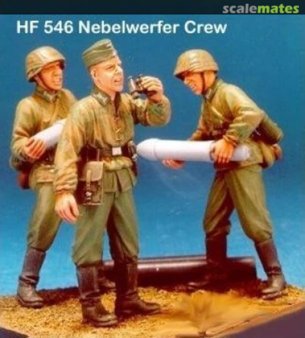 Boxart Nebelwerfer Crew I (3 Fig.) w/Base HF546 Hobby Fan