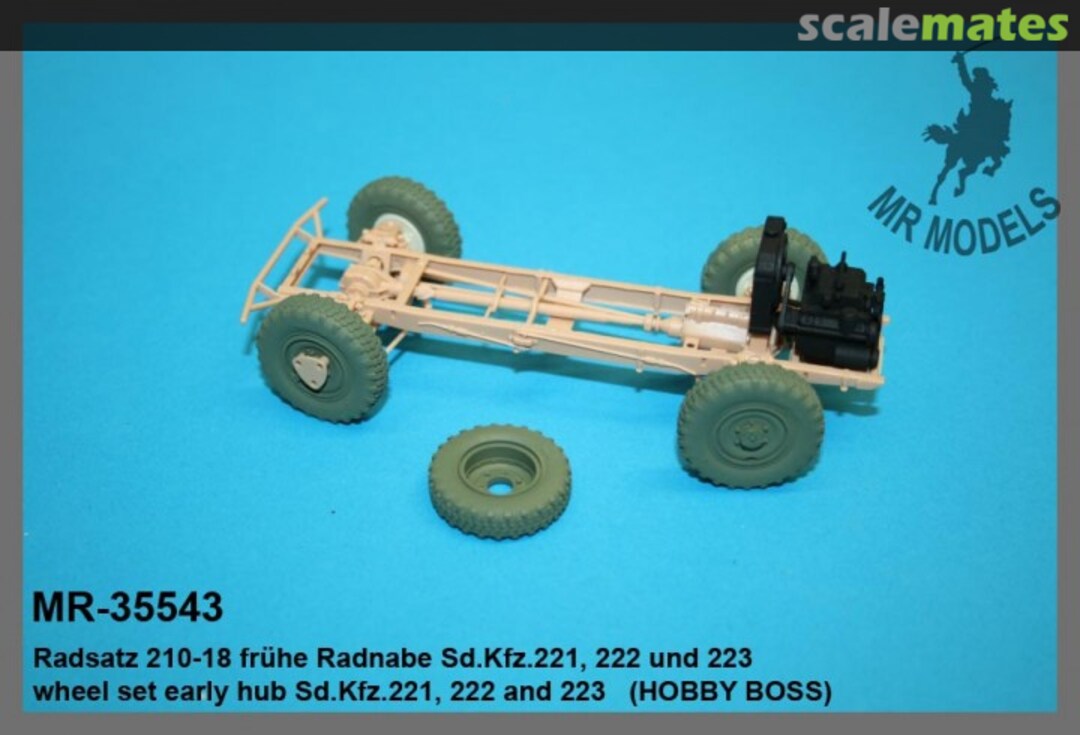 Boxart Wheel set early hub Sd.Kfz.221, 222 and 223 MR-35543 MR Modellbau