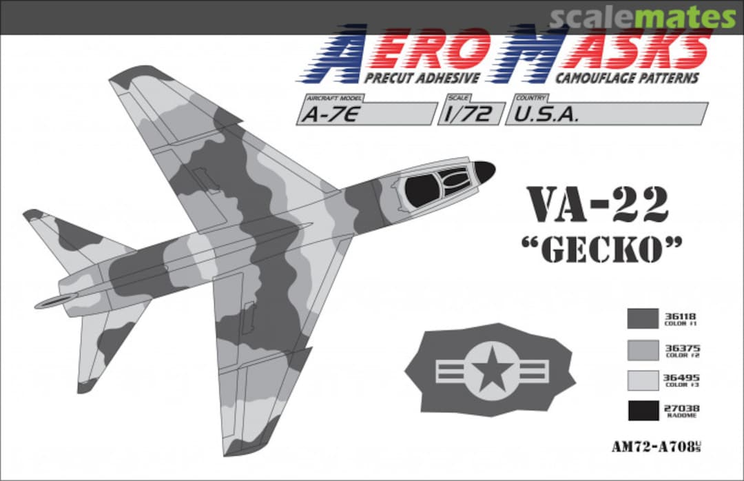 Boxart A-7E USA VA-22 "Gecko" AM72-A708 AeroMasks