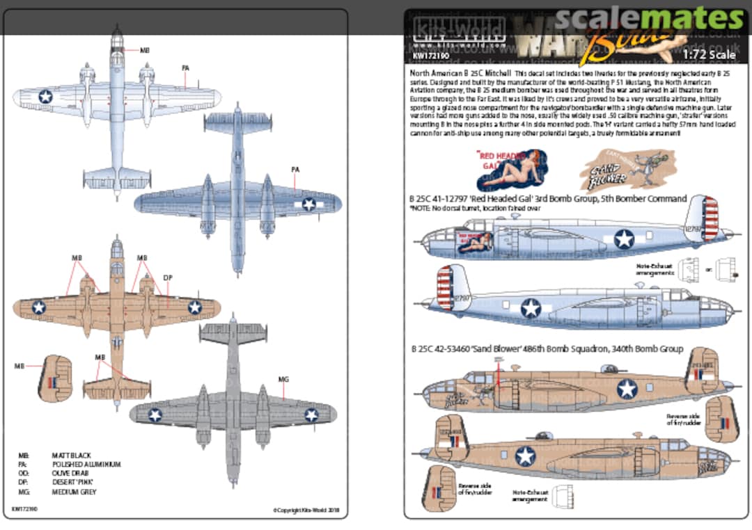 Boxart North-American B-25C Mitchell KW172190 Kits-World