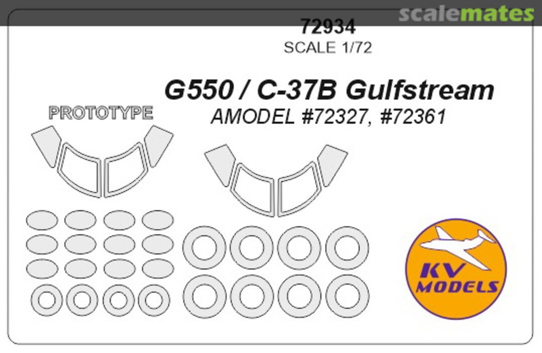 Boxart Gulfstream G550/C-37B + prototype masks 72934 KV Models