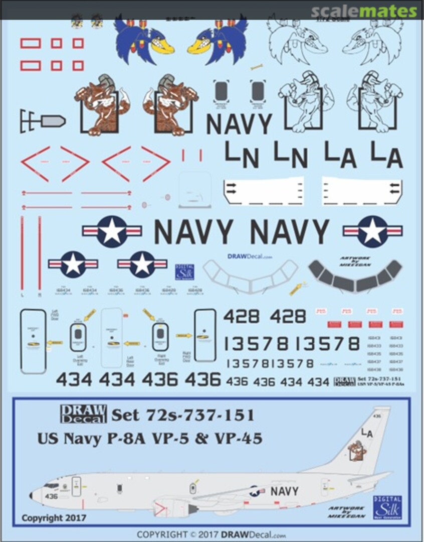 Boxart US Navy P-8A VP-5 & VP-45 72s-737-151 Draw Decal