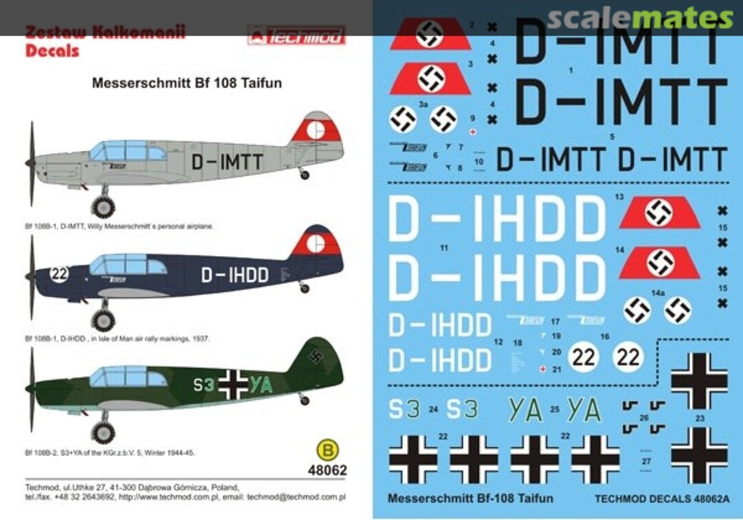 Boxart Messerschmitt Bf 108 Taifun 48062 Techmod