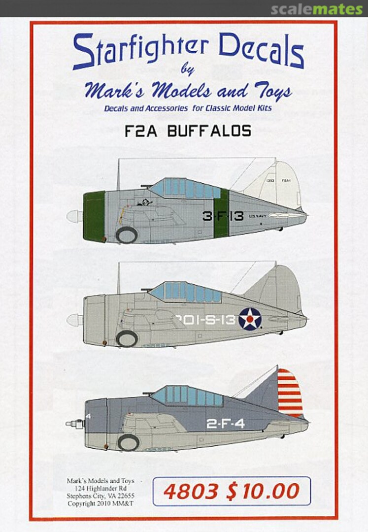 Boxart F2A Buffalos 4803 Starfighter Decals