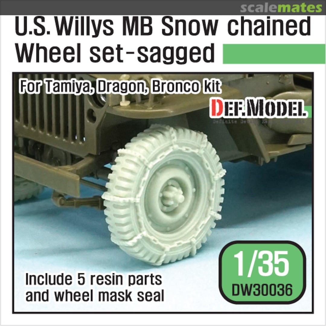 Boxart US Willys MB wheel w/Snow Chain Set (Tamiya,Dragon,Bronco) DW30036 Def.Model