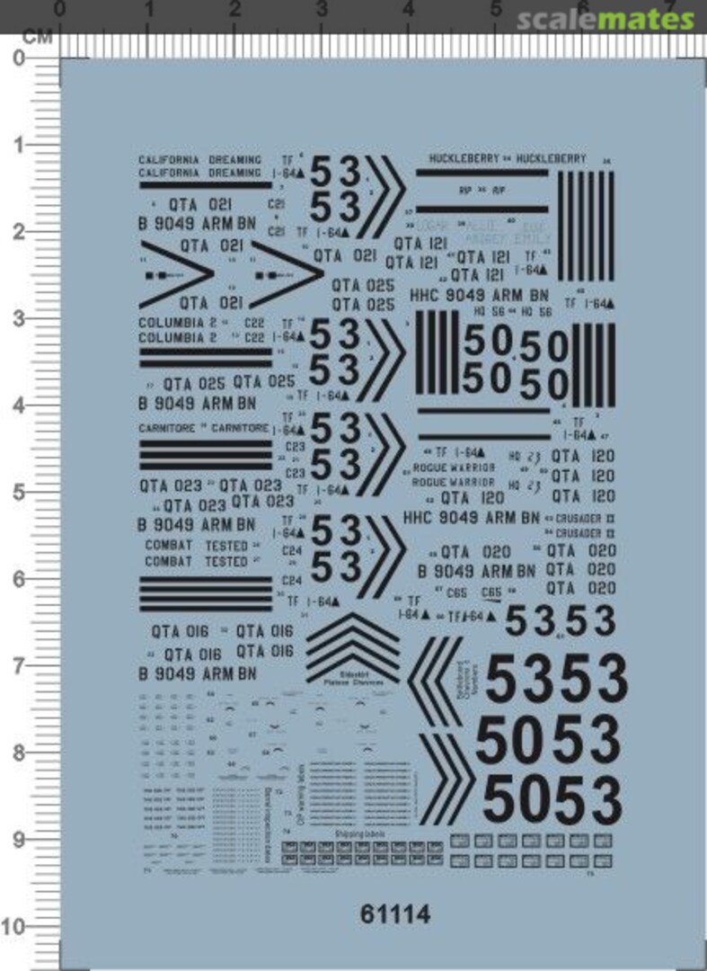 Boxart US Army M1A1 Abrams Tank Markings 61114 Easy Decal