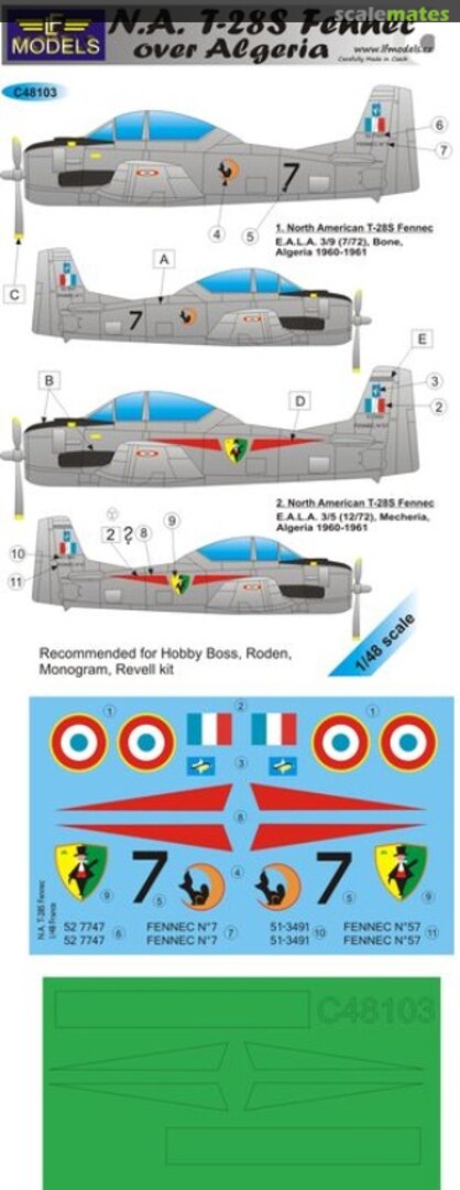 Boxart North-American T-28S Fennec over Algeria C48103 LF Models