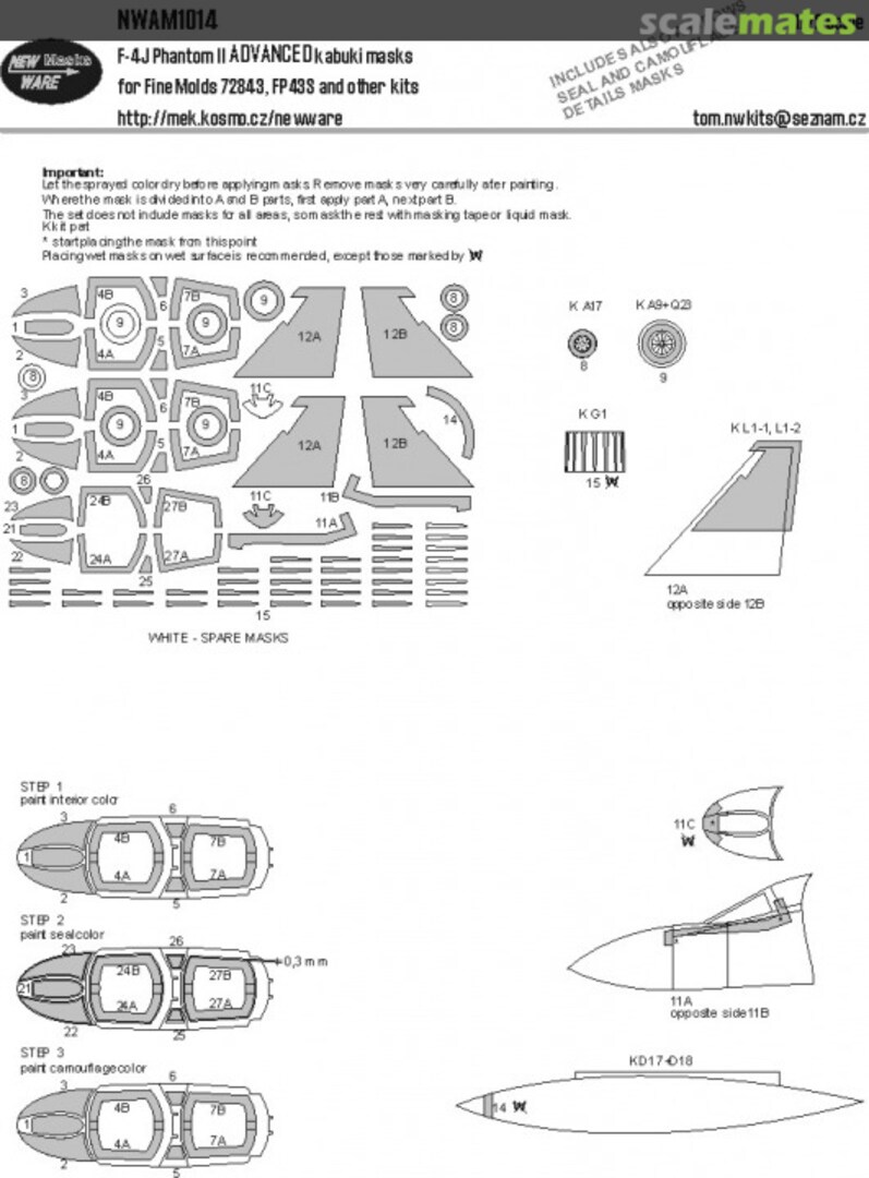 Boxart F-4J Phantom II ADVANCED kabuki masks NWAM1014 New Ware