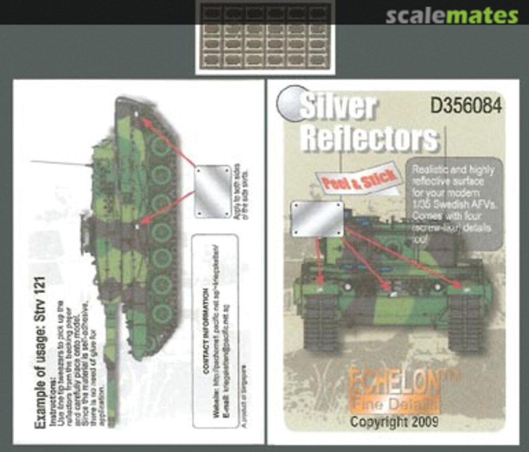 Boxart Silver Reflectors for Modern Swedish AFVs D356084 Echelon Fine Details