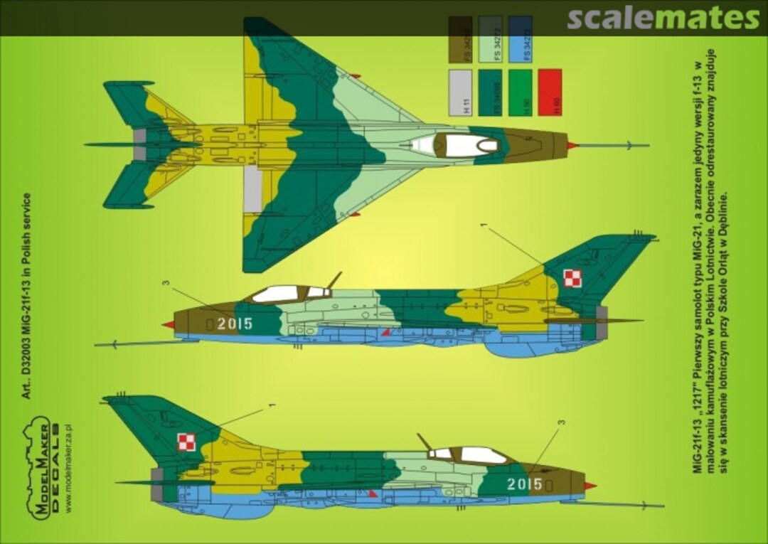 Boxart MiG-21f-13 in Polish service D72003 ModelMaker