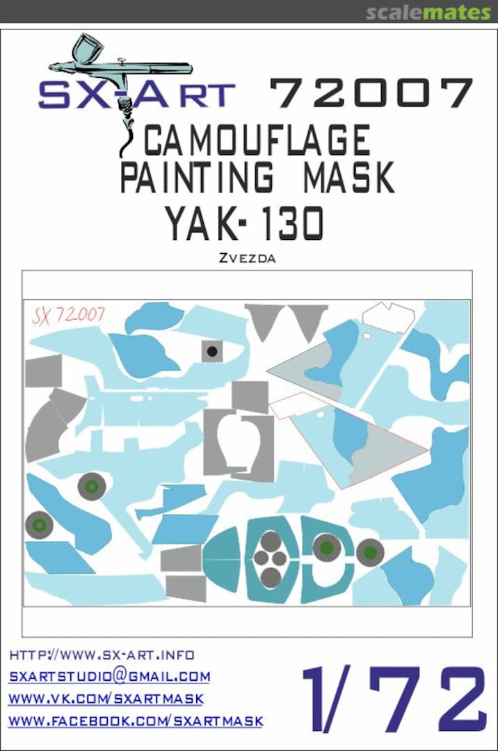 Boxart Camouflage Painting Mask Yak-130 72007 SX-Art