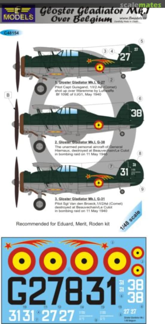 Boxart Gloster Gladiator Mk.I Over Belgium C48154 LF Models